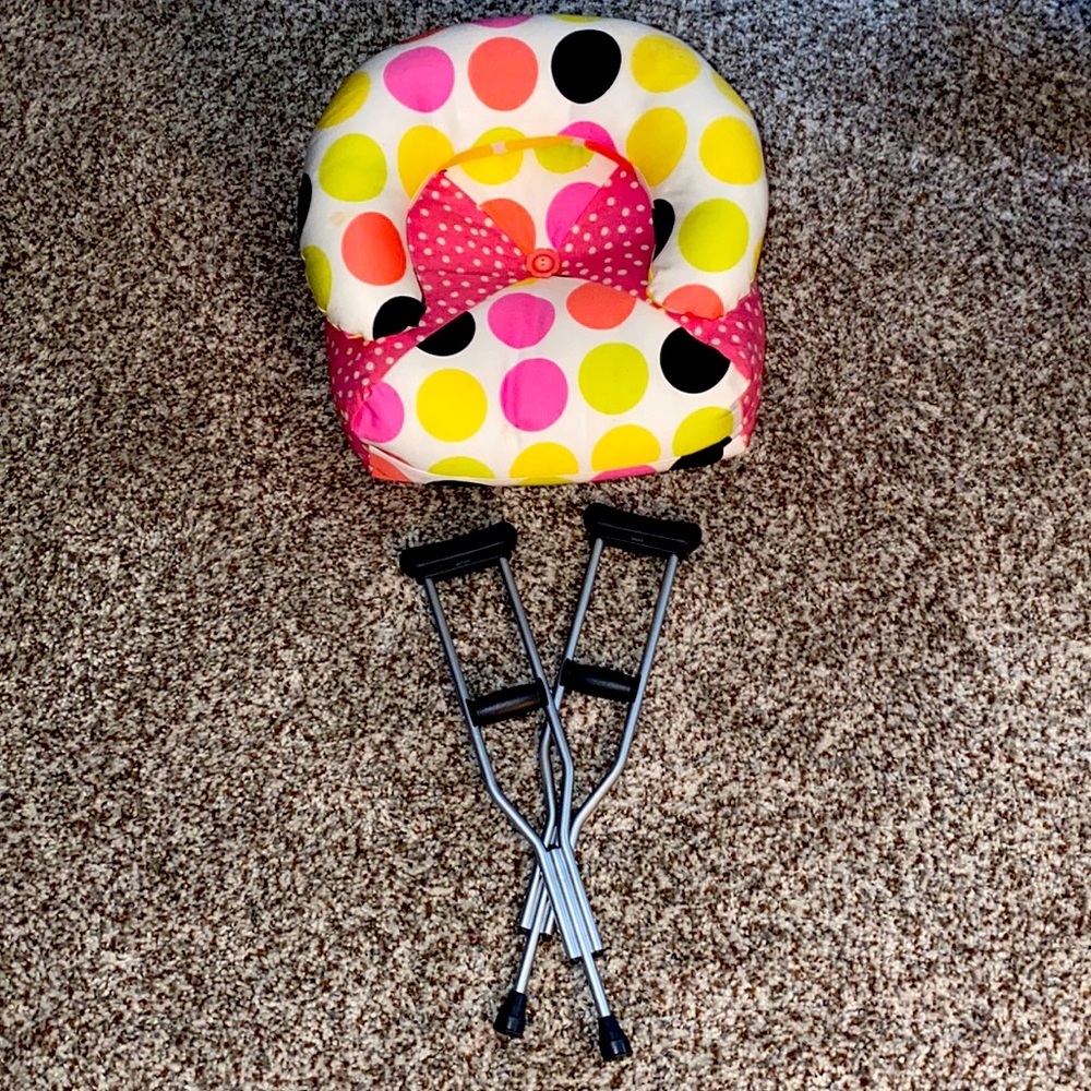 American girl doll crutches with a recovery chair